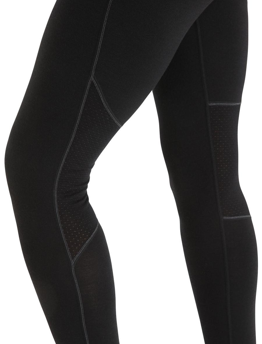 Leggings Icebreaker BodyfitZone™ Merino 150 Zone Thermal Femme Noir | FR 1543UZGT